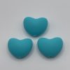 Silicone Teal Heart Beads