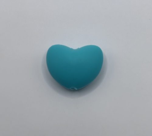 Silicone Teal Heart Beads