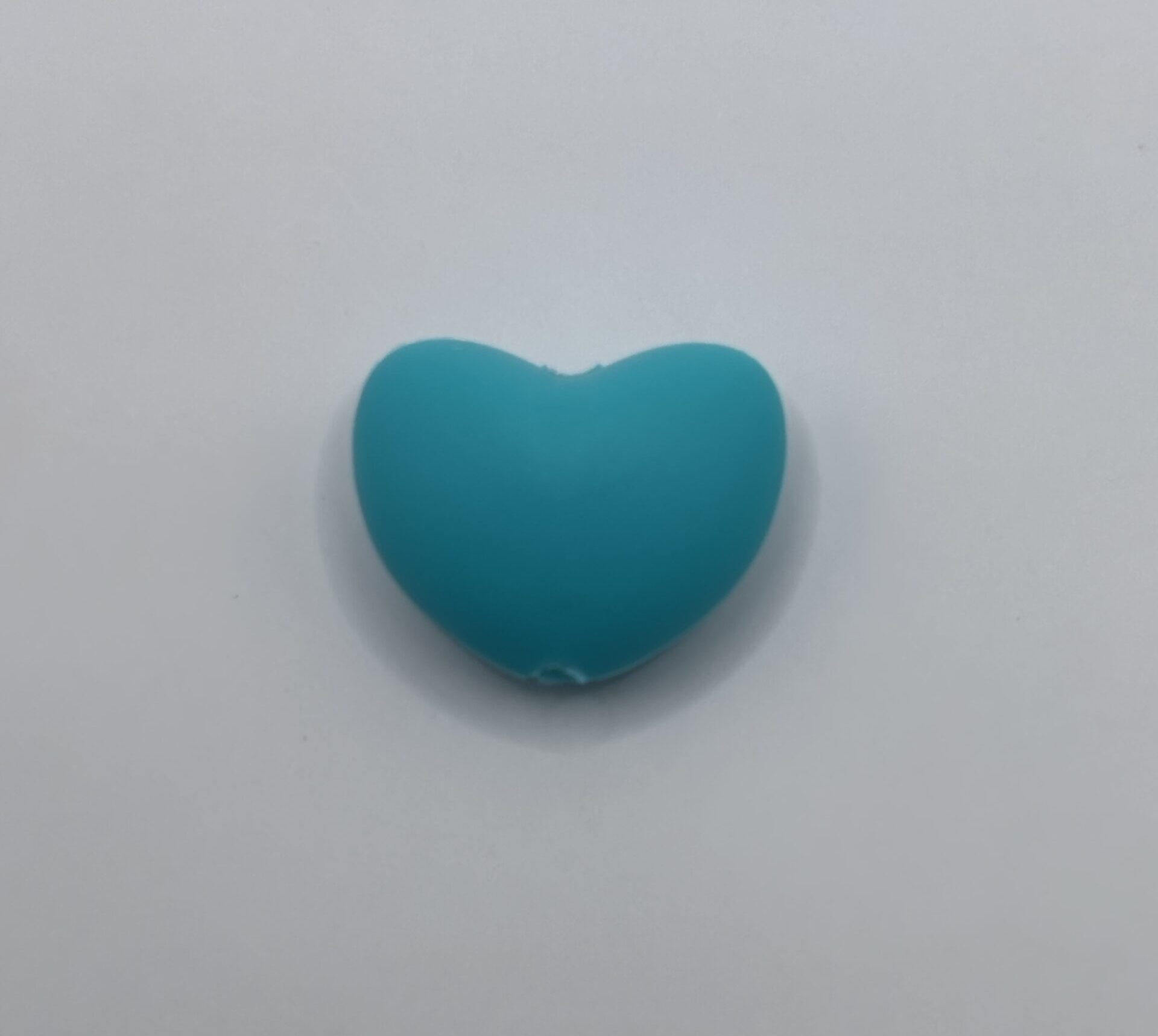 Silicone Teal Heart Beads