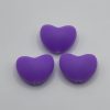 Silicone Big Purple Heart Beads