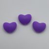 Silicone Big Purple Heart Beads