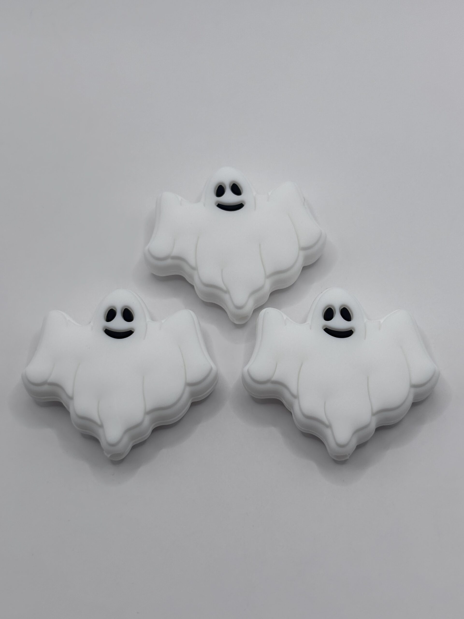 Silicone White Ghost Beads