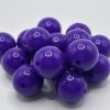 Silicone Round 15mm Glossy Purple Beads