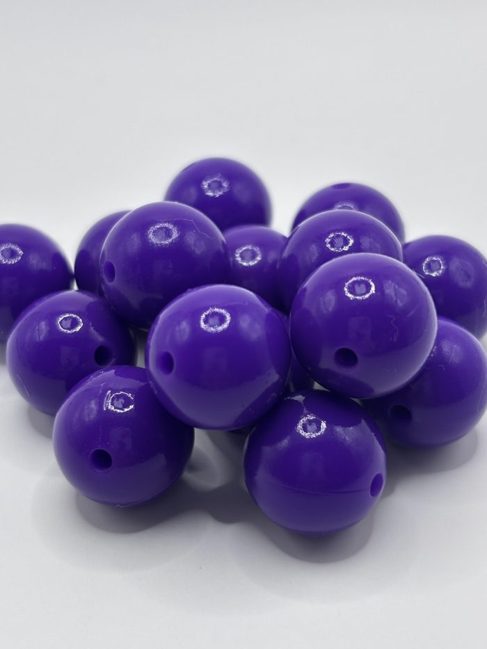 Silicone Round 15mm Glossy Purple Beads