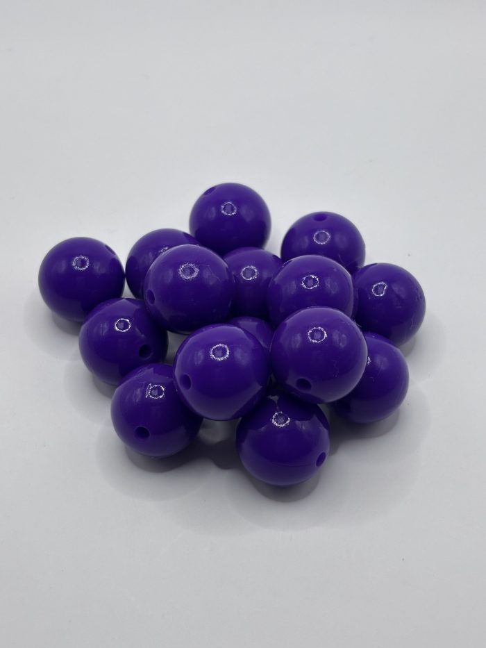 Silicone Round 15mm Glossy Purple Beads