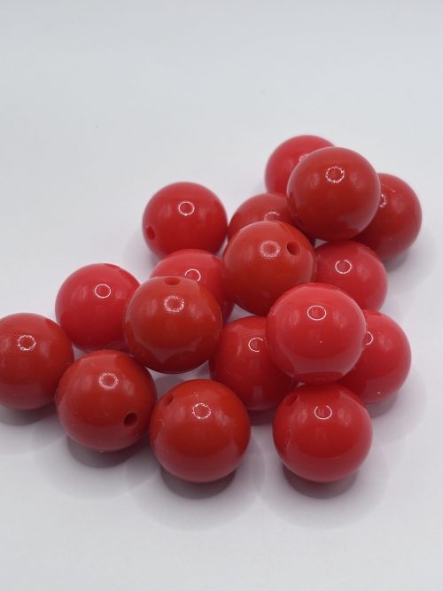 Silicone 15mm Glossy Red beads