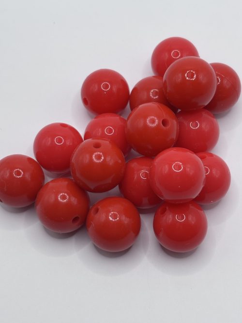 Silicone 15mm Glossy Red beads