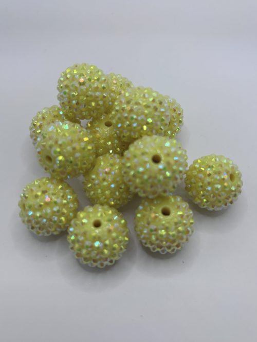 20mm yellow rhinestone beads