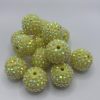 20mm yellow rhinestone beads