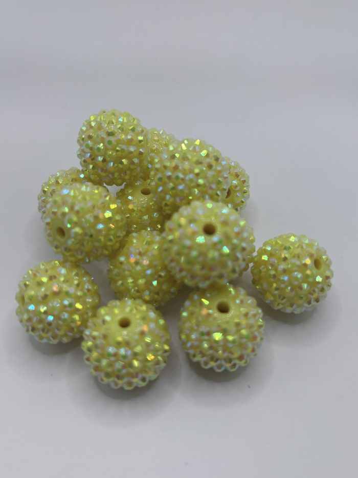 20mm yellow rhinestone beads