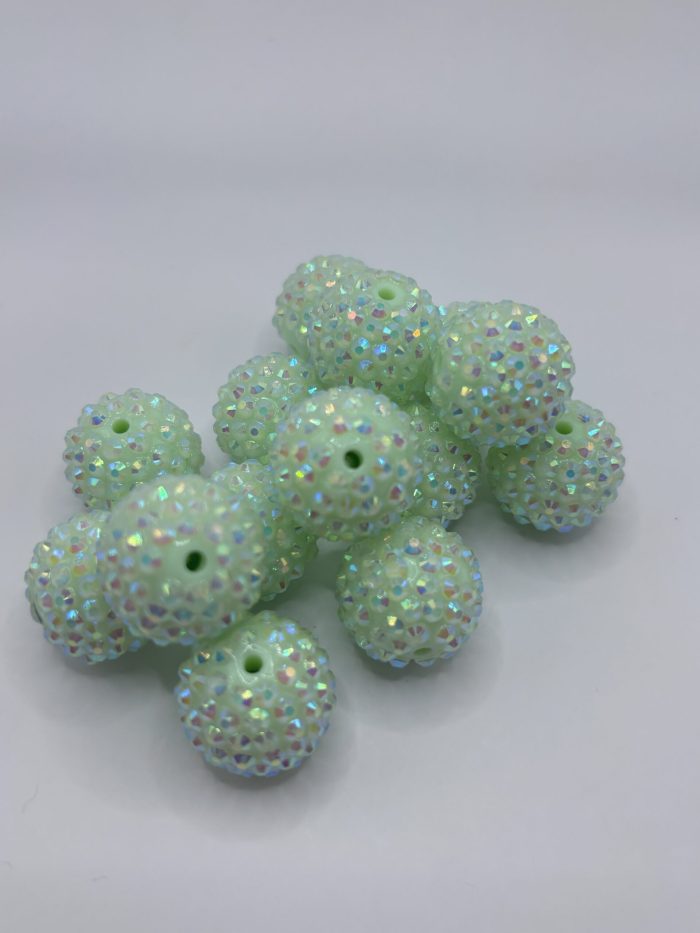 20mm Green Rhinestone beads