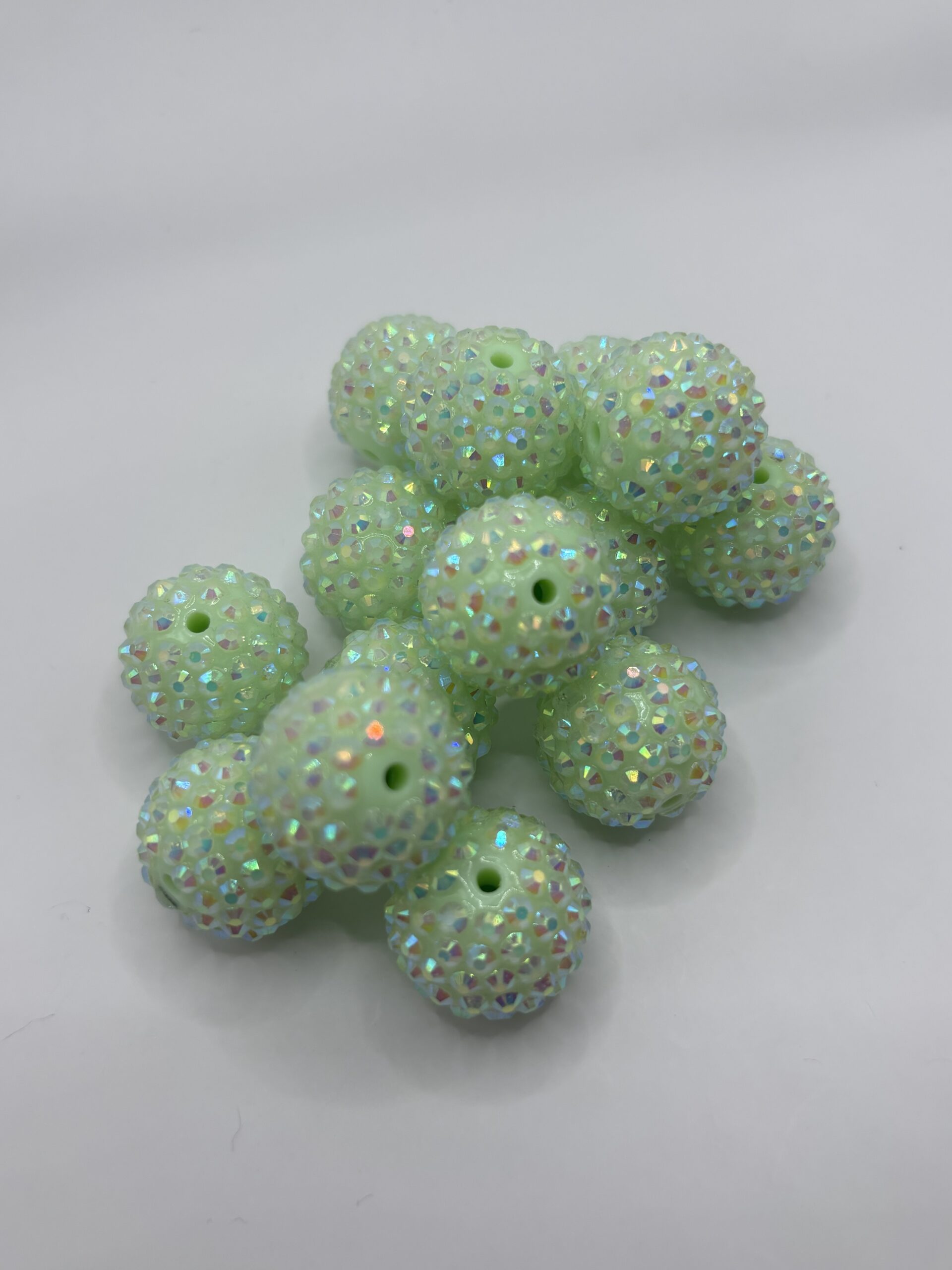 20mm Green Rhinestone beads