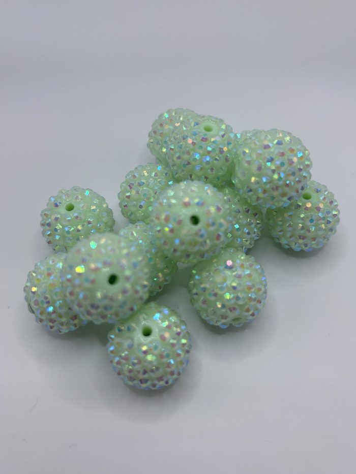 20mm Green Rhinestone beads