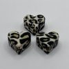 Silicone Creme Leopard Print heart Bead