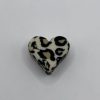 Silicone Creme Leopard Print heart Bead