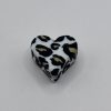 silicone white leopard heart beads