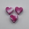 Silicone Small Pink Printed Heart Beads