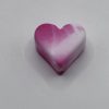 Silicone Small Pink Printed Heart Beads