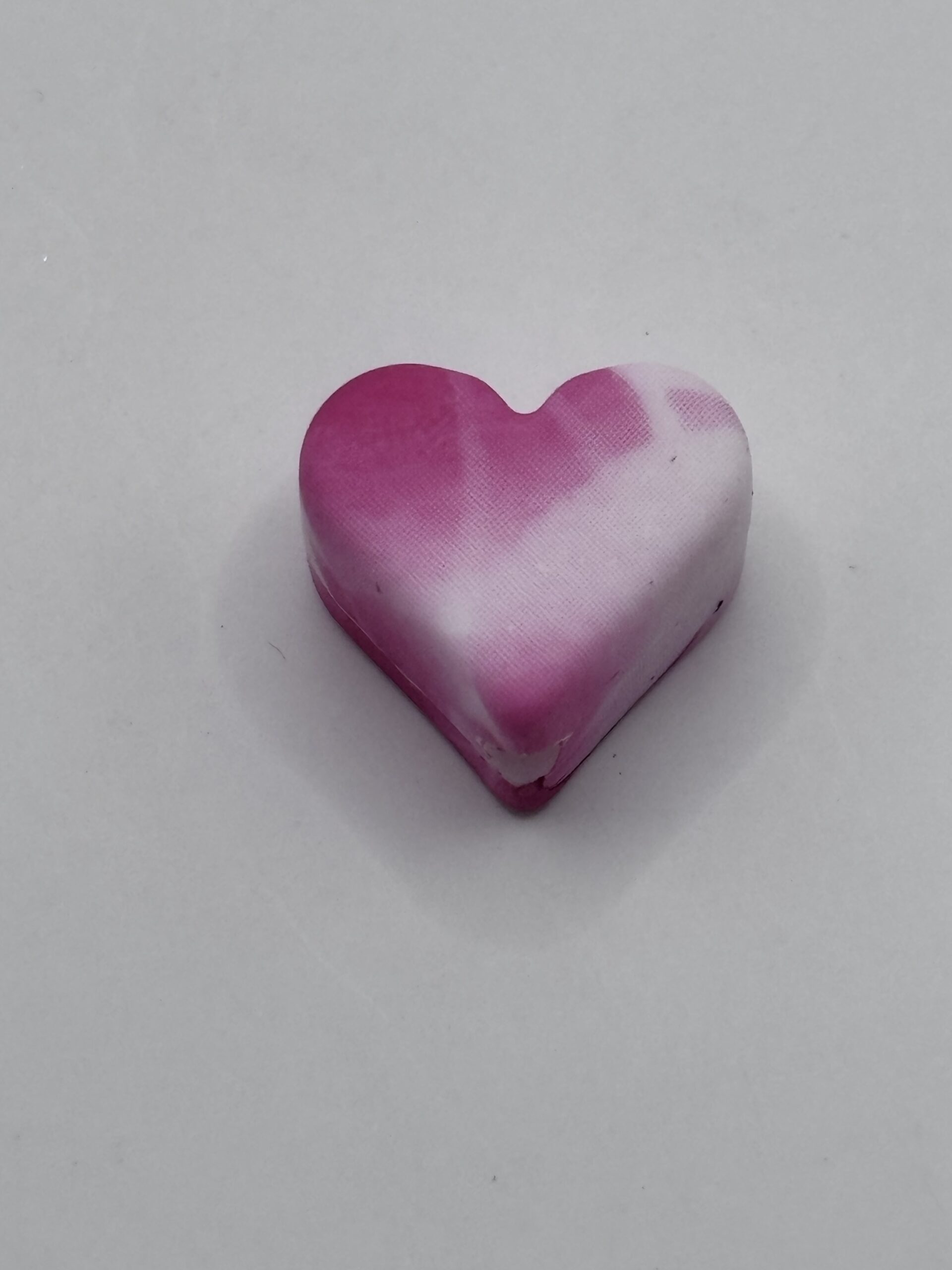 Silicone Small Pink Printed Heart Beads