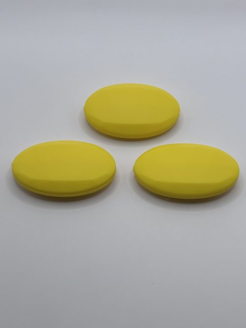 Silicone oval yellow Faceted Beads