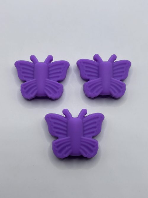 silicone purple butterfly beads