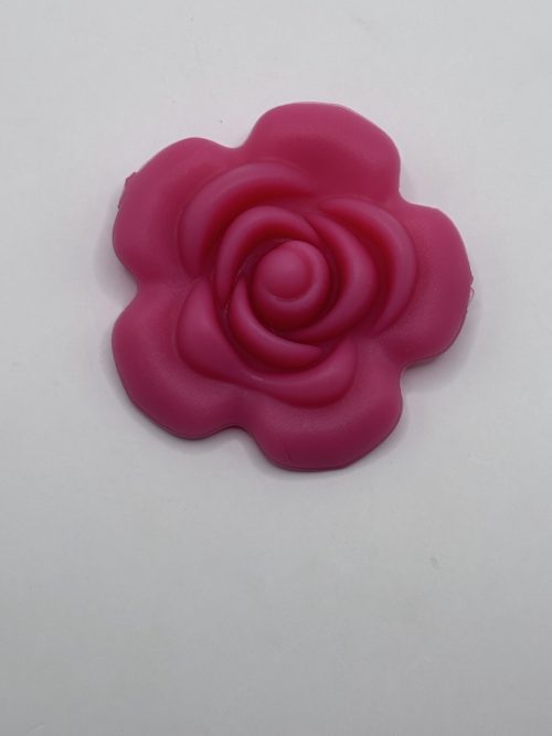 silicone pink flower beads