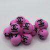 Silicone 15mm Round Pink Chanel beads