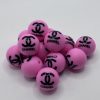 Silicone 15mm Round Pink Chanel beads