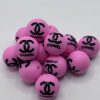 Silicone 15mm Round Pink Chanel beads