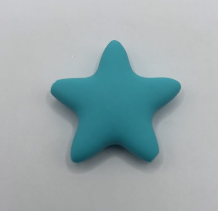 Silicone Teal Star Beads