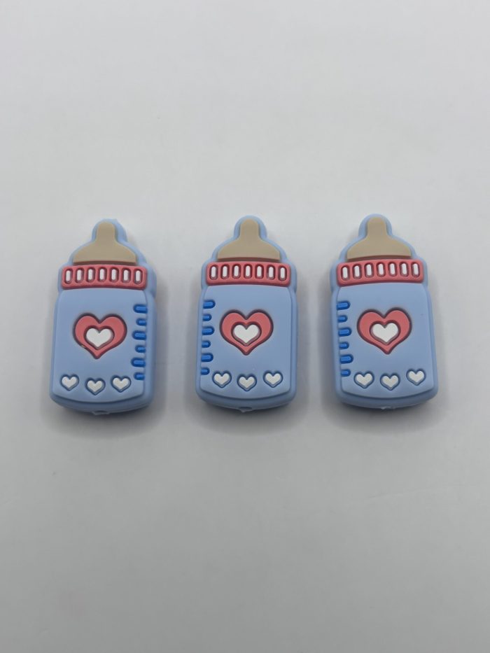 Silicone Blue Boy bottle beads