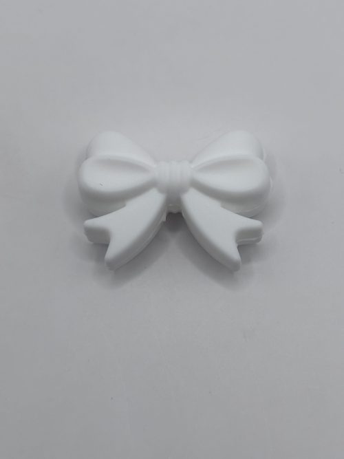 Silicone WHITE Bow Beads