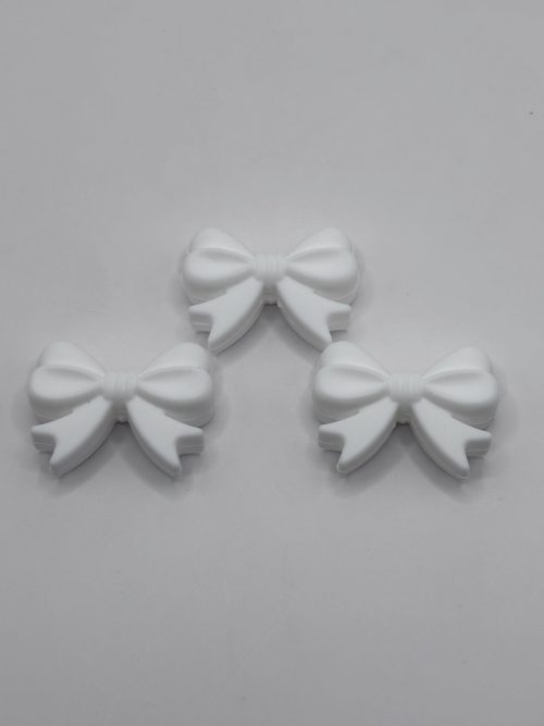 Silicone WHITE Bow Beads