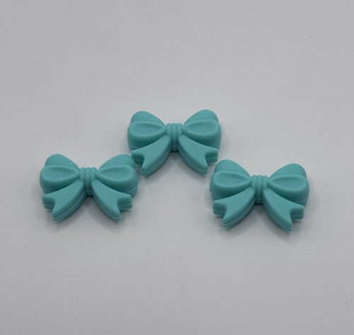 Silicone Teal Bow Beads