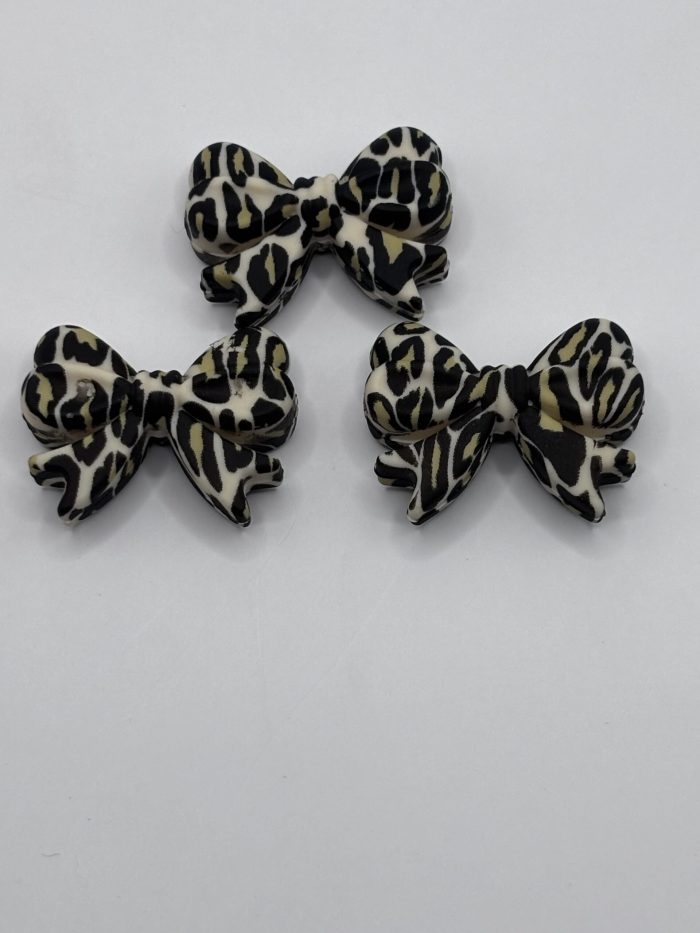 Silicone Creme Leopard Beads