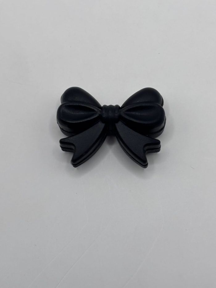 Silicone Black Bow Beads