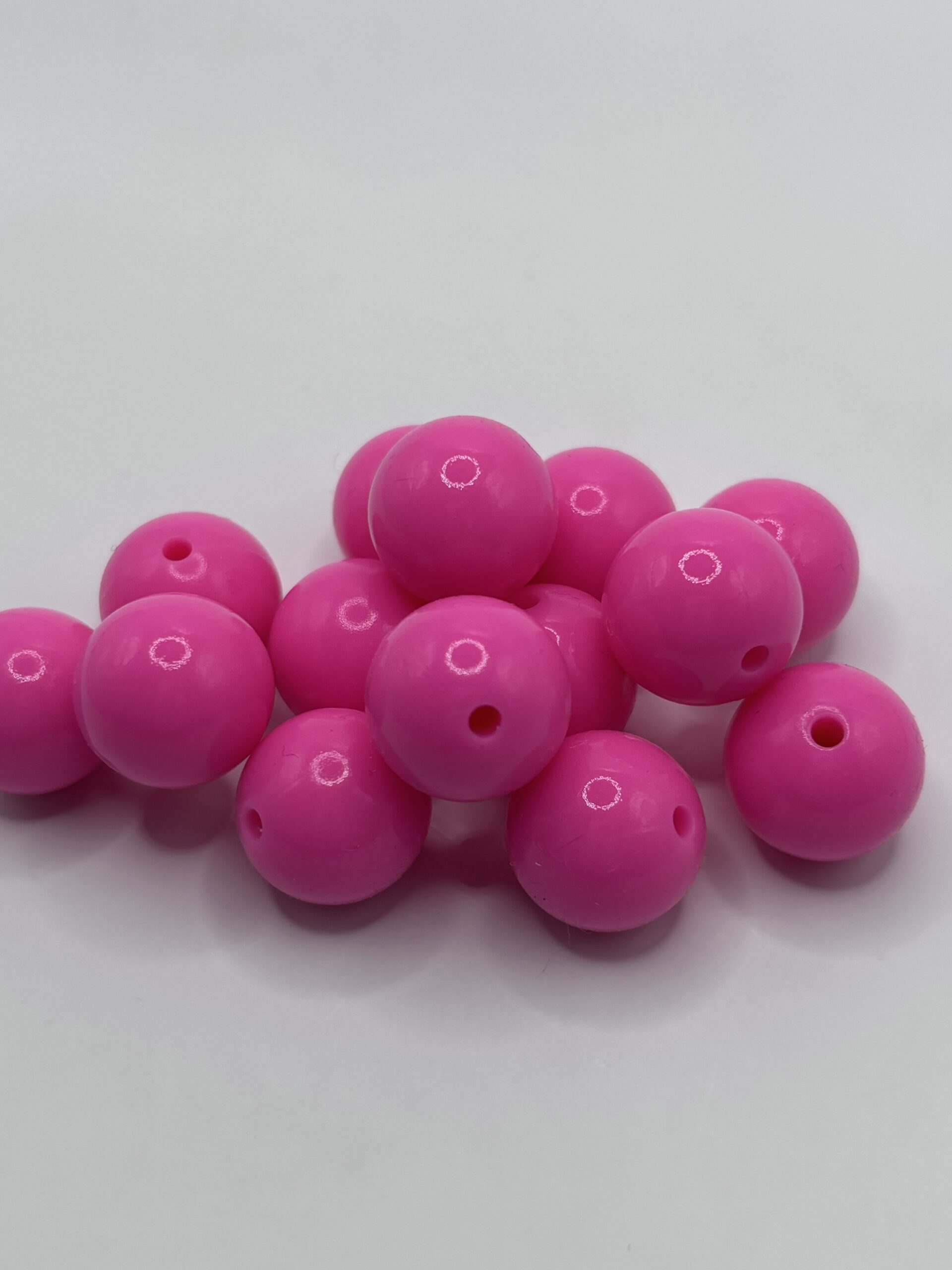 Silicone 15mm Glossy Light Pink Beads