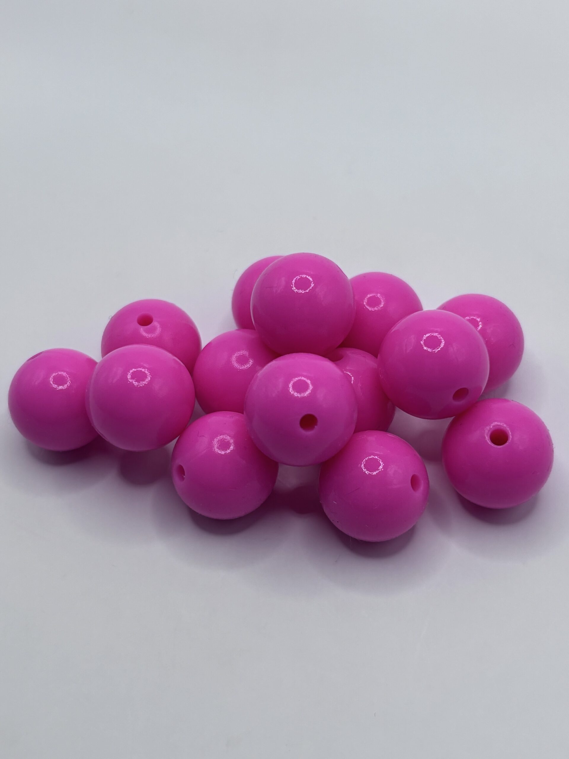 Silicone 15mm Glossy Light Pink Beads