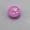 Silicone Pink I Love Mom Beads