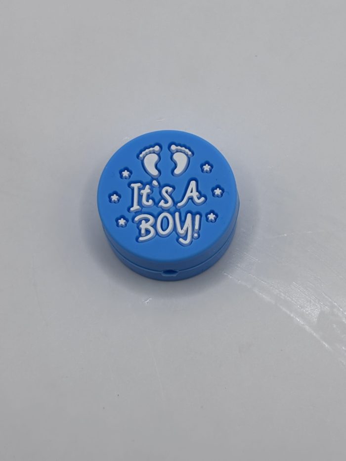 Silicone Blue Its a boy Beads