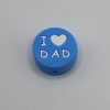 Silicone Blue I Love Dad Beads