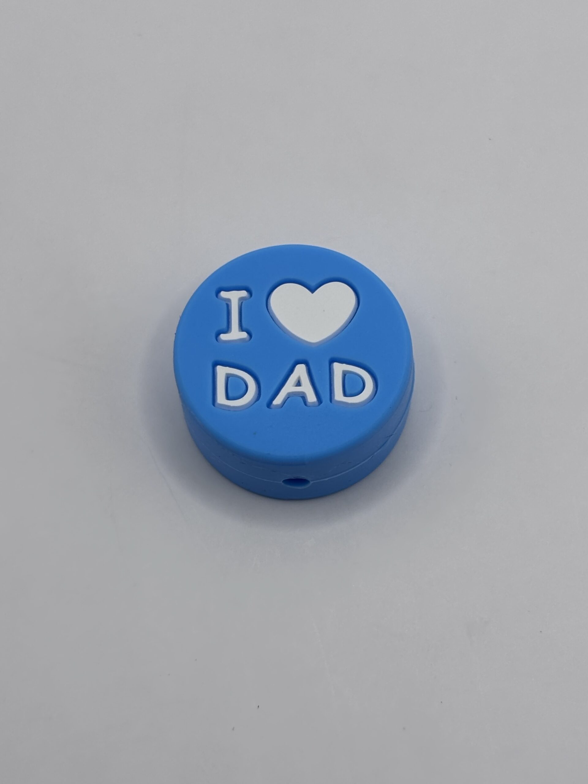 Silicone Blue I Love Dad Beads