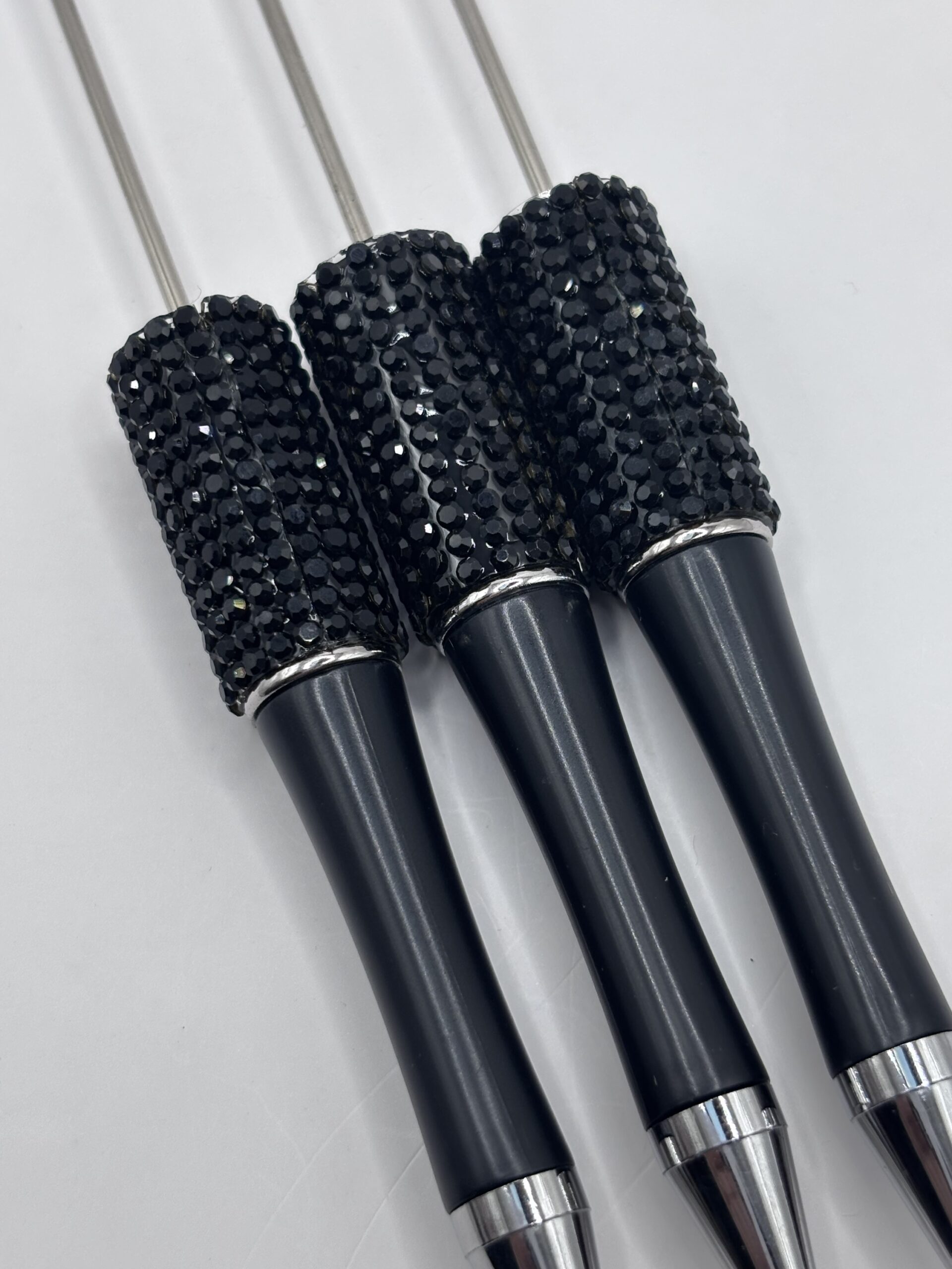 Black Rhinestone Beadable Pens