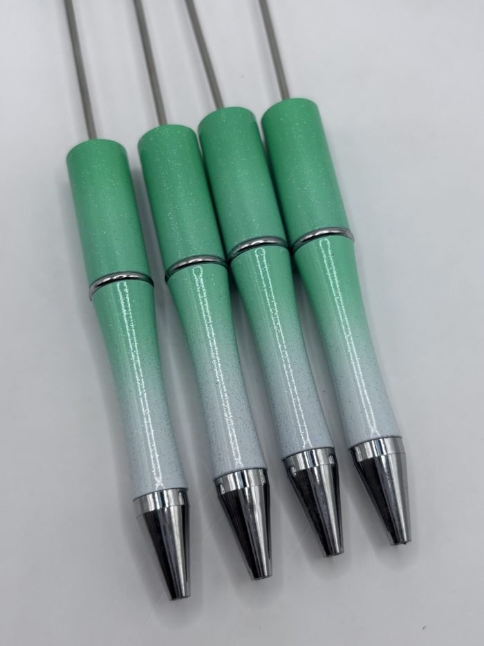 Teal Ombre Sparkle Beadable Pen